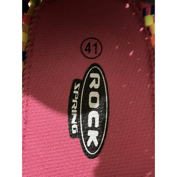 Rock Spring women size 9.5 Multi/neon elastic slip on Wedge Heel shoes - Picture 7 of 8